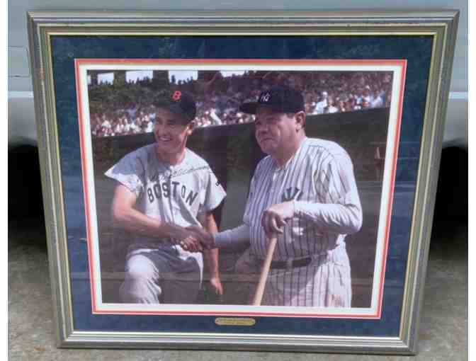 Autographed Ted Williams-Babe Ruth framed photo