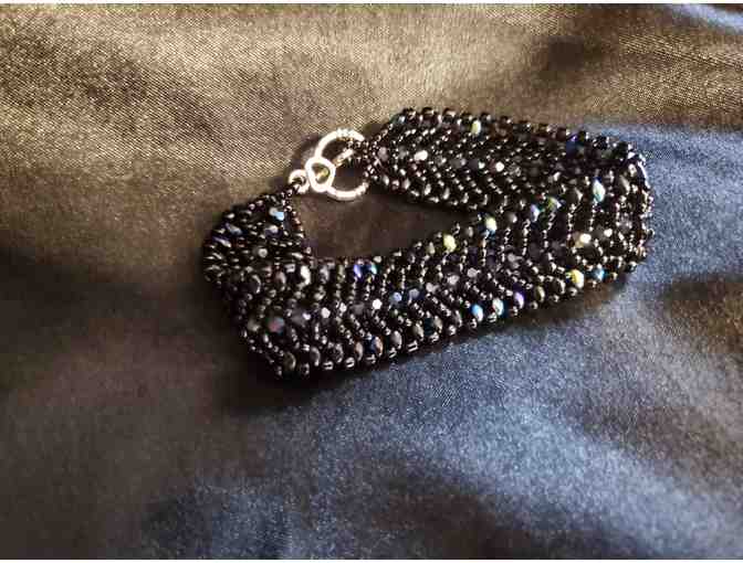 Black Shiny Handmade Beaded Bracelet