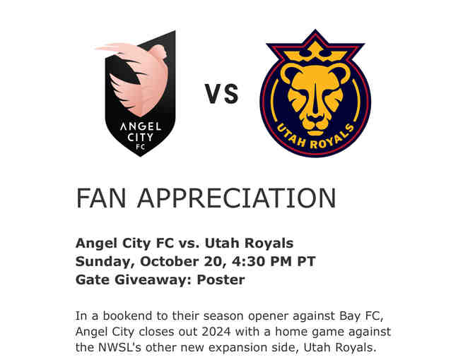 Angel City FC vs. Utah Royals 10/20/24