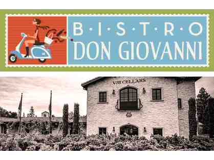 Bistro Don Giovanni, Napa $100 Gift Cert + VJB Cellars 2019 Dante Cab Sauv, 1 Bottle