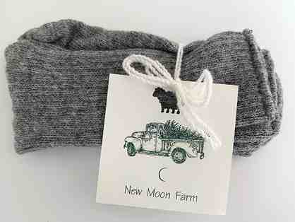 Wool Socks for Cozy Feet - 1 Pair (Adult 9-11) - New Moon Farm, Sonoma County Fine Wool