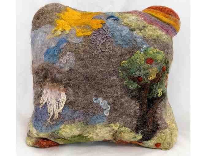 Felted Pillow - pictured, made by Morning Star Kindergarten