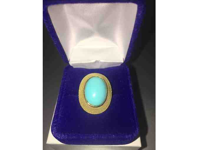 18k Turquoise Woven Ring