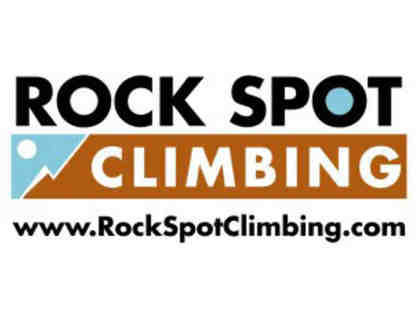 Family 4-pack w/gear at Rock Spot Climbing