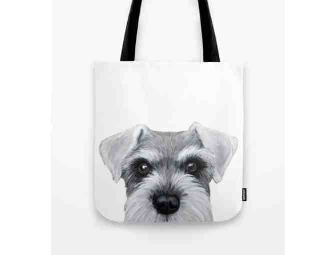 Schnauzer Grey&white, Dog illustration original painting print Tote Bag