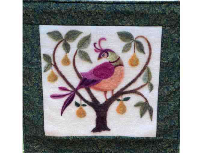 'Partridge in a Pear Tree' Felted Wool Wall Hanging