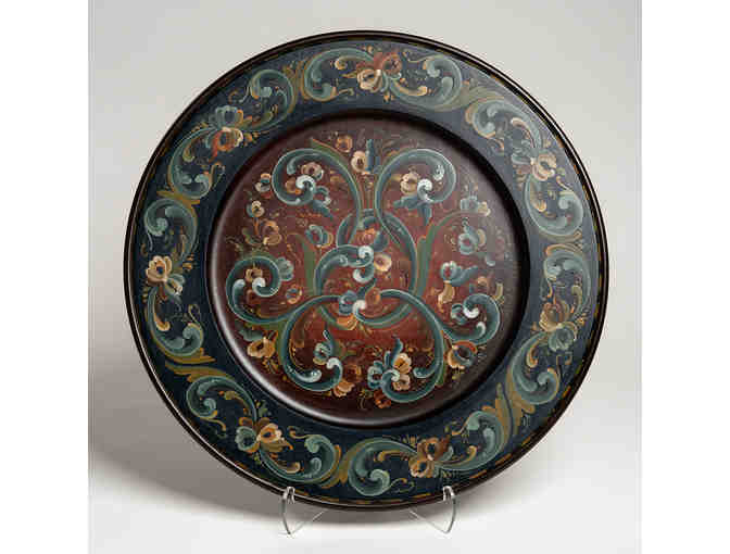 Plate with Telemark Rosemaling by Ronna Thorson
