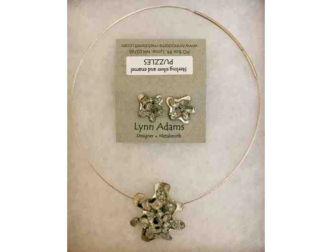 'Puzzles' Necklace and Earrings Set - Sterling Silver and Enamel