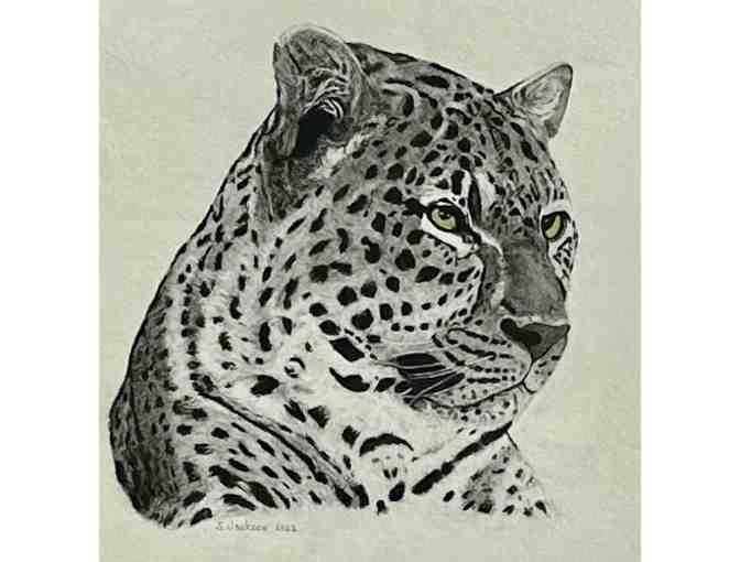 'African Leopord' Original Pen and Charcoal by Steve Jackson, Kauai