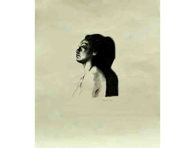 'Polynesian Girl' Original Pen and Charcoal by Steve Jackson, Kauai