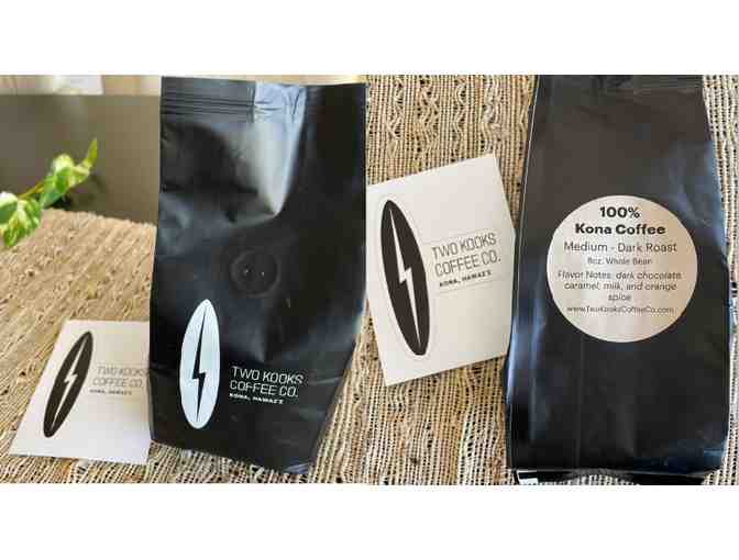 8oz bag Two Kooks Coffee Co. Kona Coffee, Whole Bean, Medium-Dark Roast