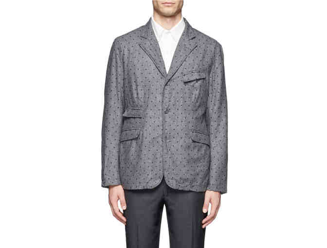 Engineered Garments - Gray Polka Dot Flannel Blazer Jacket - LARGE