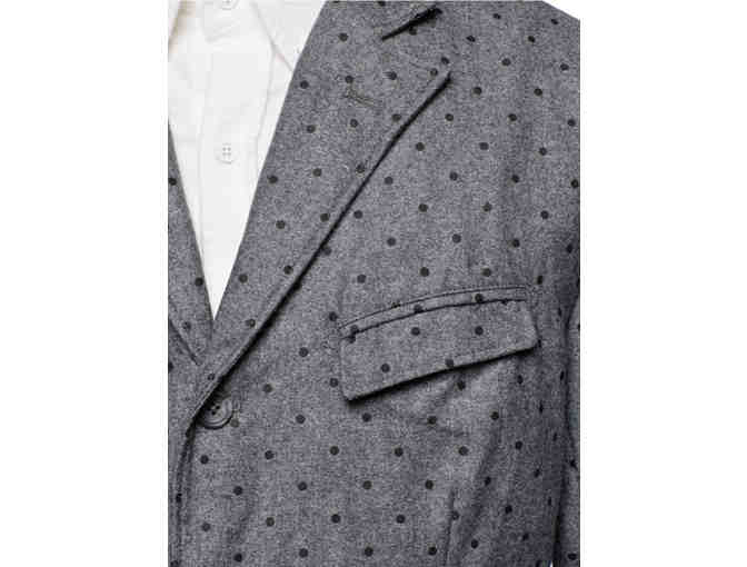Engineered Garments - Gray Polka Dot Flannel Blazer Jacket - LARGE