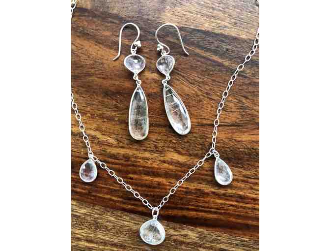 Rutilated Quartz Necklace with Matching Earrings
