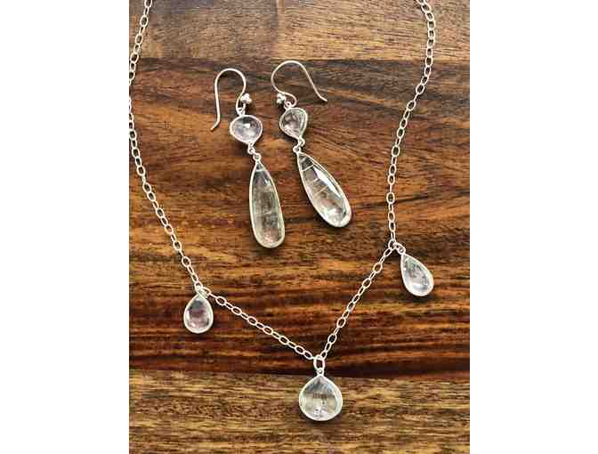 Rutilated Quartz Necklace with Matching Earrings