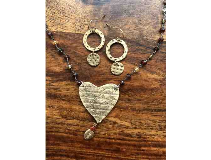 Bronze 'Love Letter' Heart Pendant Necklace
