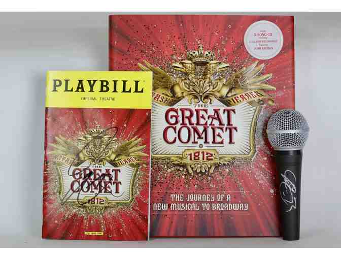 Signed by Josh Grobin, Natasha, Pierre & The Great Comet of 1812 Playbill & Microphone