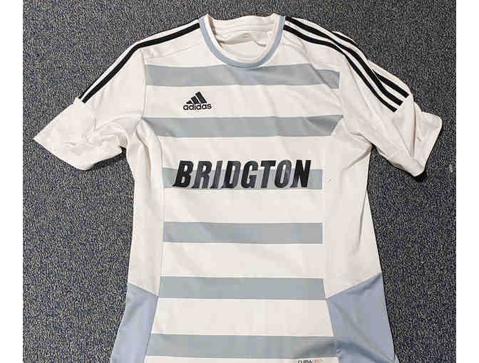 Bridgton #4 Soccer White & Gray Jersey