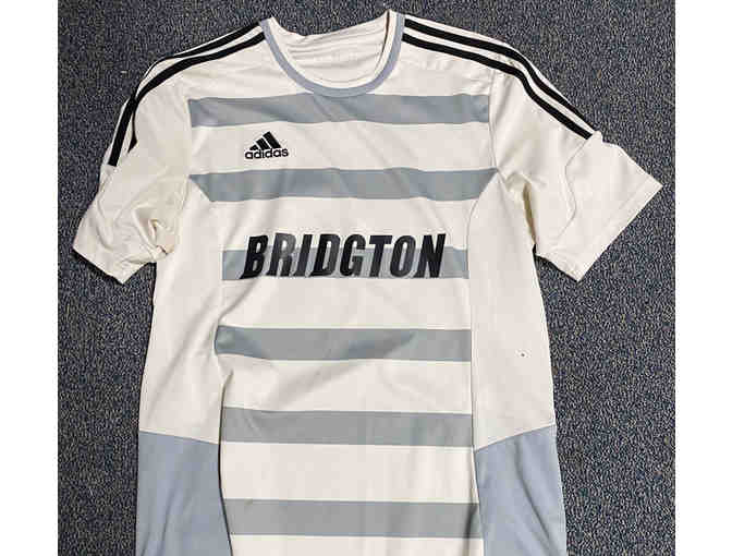 Bridgton #5 White & Gray Soccer Jersey