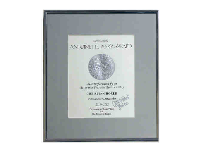 Christian Borle's signed Tony Award nomination certificate from Peter and the Starcatcher