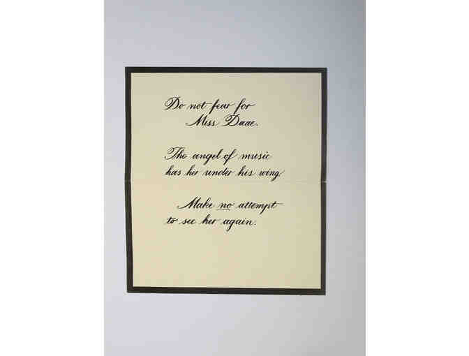 The Phantom of the Opera stage-used prop letter from the Phantom to Raoul