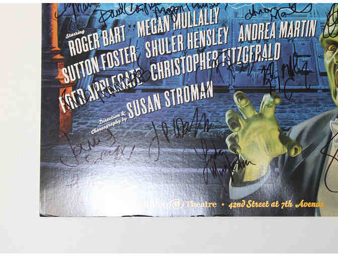 Sutton Foster, Megan Mullally & partial cast-signed Young Frankenstein Broadway poster