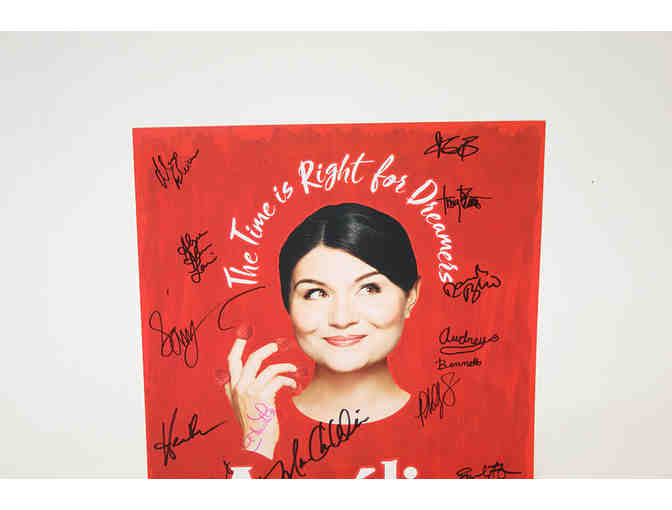 Phillipa Soo, Adam Chanler-Berat & full Broadway cast & creatives signed Amlie poster