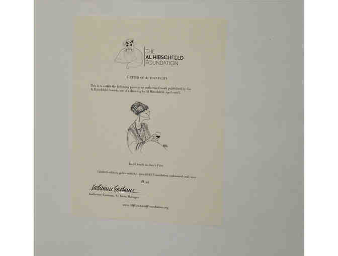 Dame Judi Dench-signed Amy's View Hirschfeld limited edition print