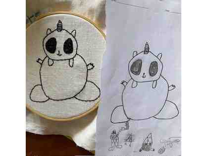 Custom Hand Embroidered Kids Art
