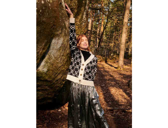 Flower Chain Cardi in Black & White - Photo 3