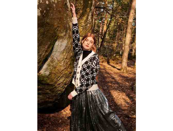 Flower Chain Cardi in Black & White - Photo 4