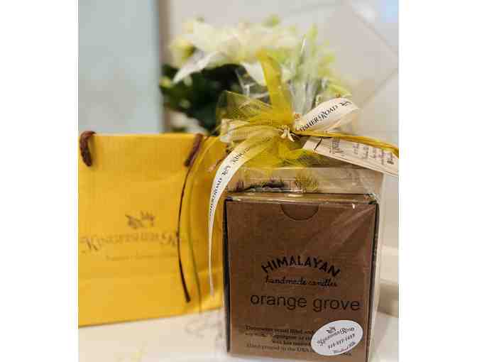 Kingfisher Road - Wrapped Gift Set of Himalayan Handmade Candle in Orange Grove Scent