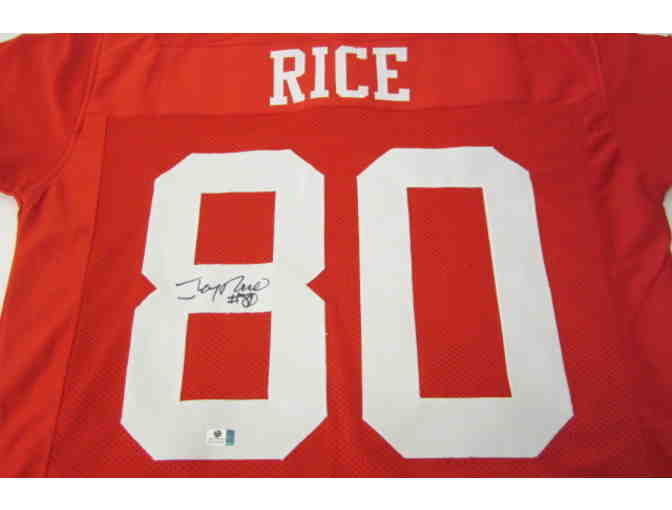 Jerry Rice San Francisco 49ers Autographed Football Jersey - Photo 1
