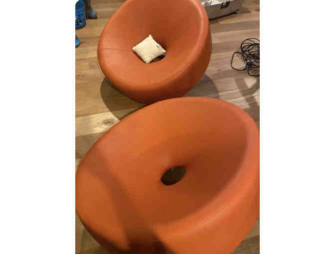 2 Burnt Orange Accent Chairs - Photo 2