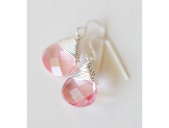 Sterling Silver Pink Swarovski Earrings