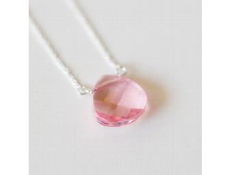 Sterling Silver Pink Swarovski Necklace