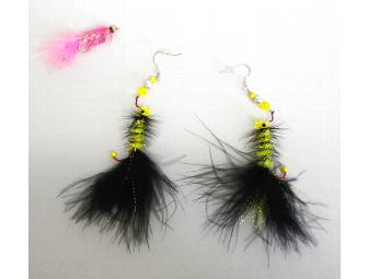Green/Black Fly-rings: Support CFR With Some Feathery Bling!