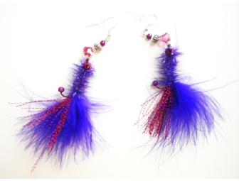 Purple/Fuschia Fly-rings: Support CFR With Some Feathery Bling!