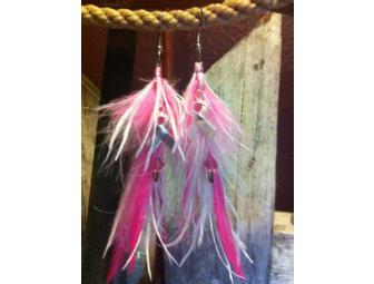 Pretty in Pink Feather Earrings
