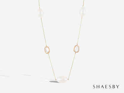 Shaesby Diamond and Pearl Floater, 18k Gold Chain Necklace
