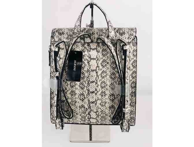 Alfani Black and Cream Python Backpack