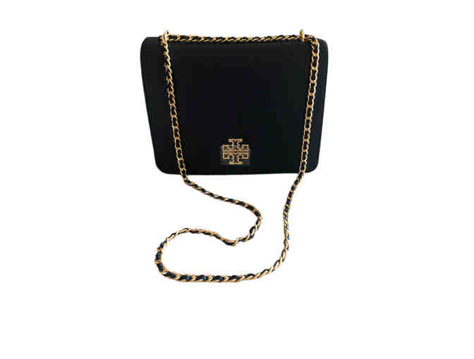AAAA LIVE AUCTION BIDDING ONLY TORY BURCH BLACK WITH GOLD SHOWSTOPPER!