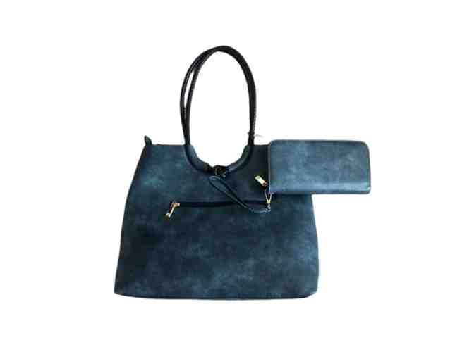 Alyssa Blue Multi-tone Handbag 2 piece set