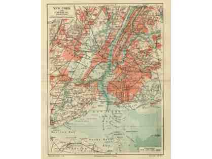 1895 Antique Map of New York Region
