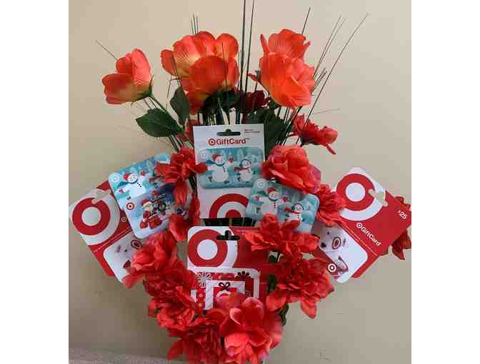 The Red Bullseye Target Sweep Gift Card Bouquet