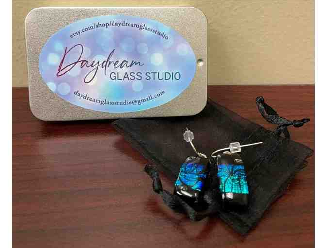 Hand Crafted Turquoise Glass Earrings