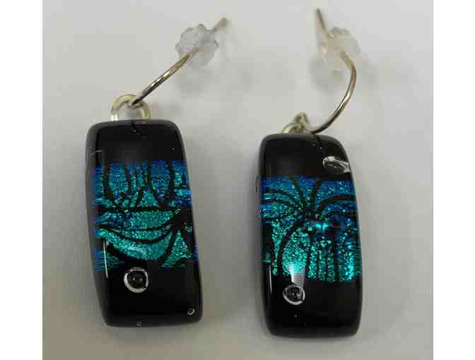 Hand Crafted Turquoise Glass Earrings
