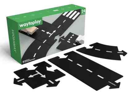 Highway Set, 24 Piece Circuit for Toy Cars by Waytoplay