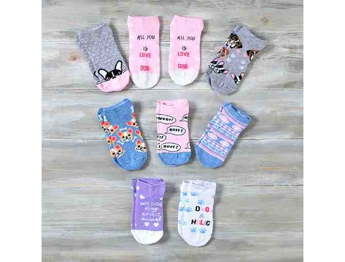 Novelty Low Cut Socks for Dog Lovers 8 pairs
