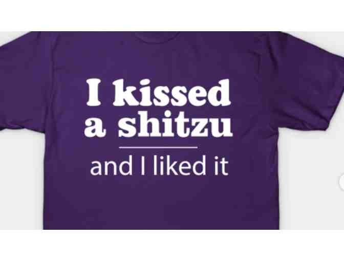 Purple 'I Kissed a Shih Tzu' T-shirt womens L